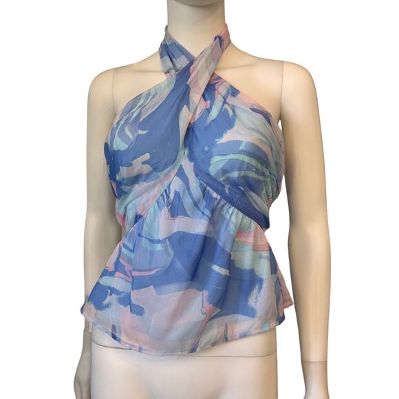 NEW FRENCH CONNECTION Dalla Verona Smocked Halter Top Size 0 - Picture 3 of 7